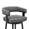Armen Living Cohen 30" Bar Height Swivel Bar Stool in Black Finish and Gray Faux Leather 721535761975 - alternate 7